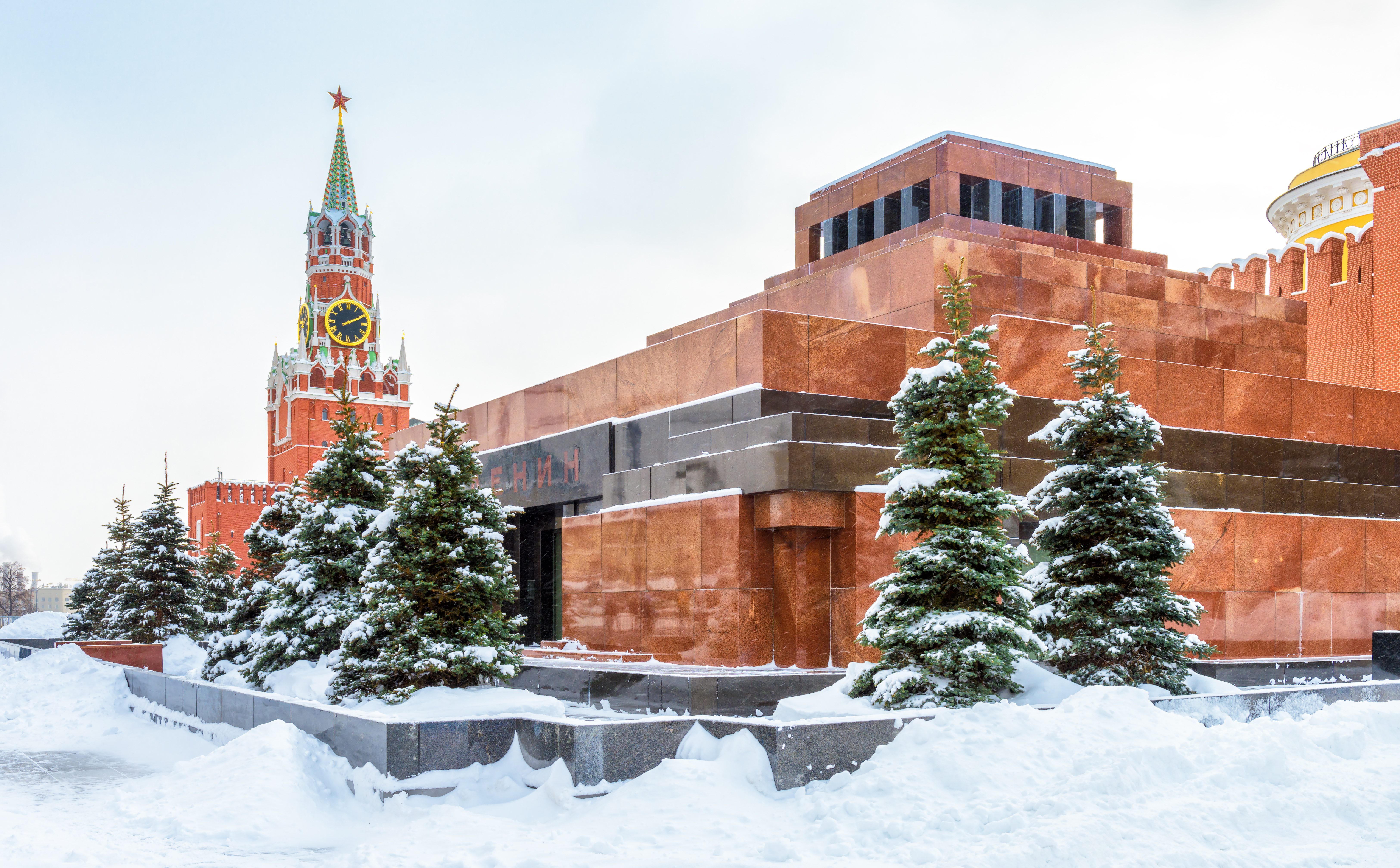 Москва мавзолей в.и.Ленина зимой